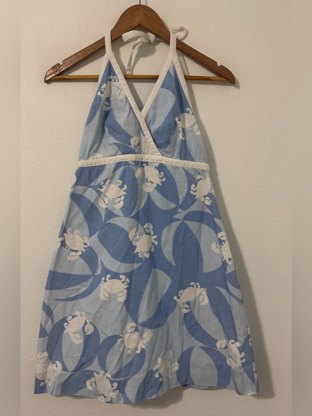 Vintage Lilly Pulitzer Charlie’s Crab Halter Shift Dress Coastal Prep Cotton 6